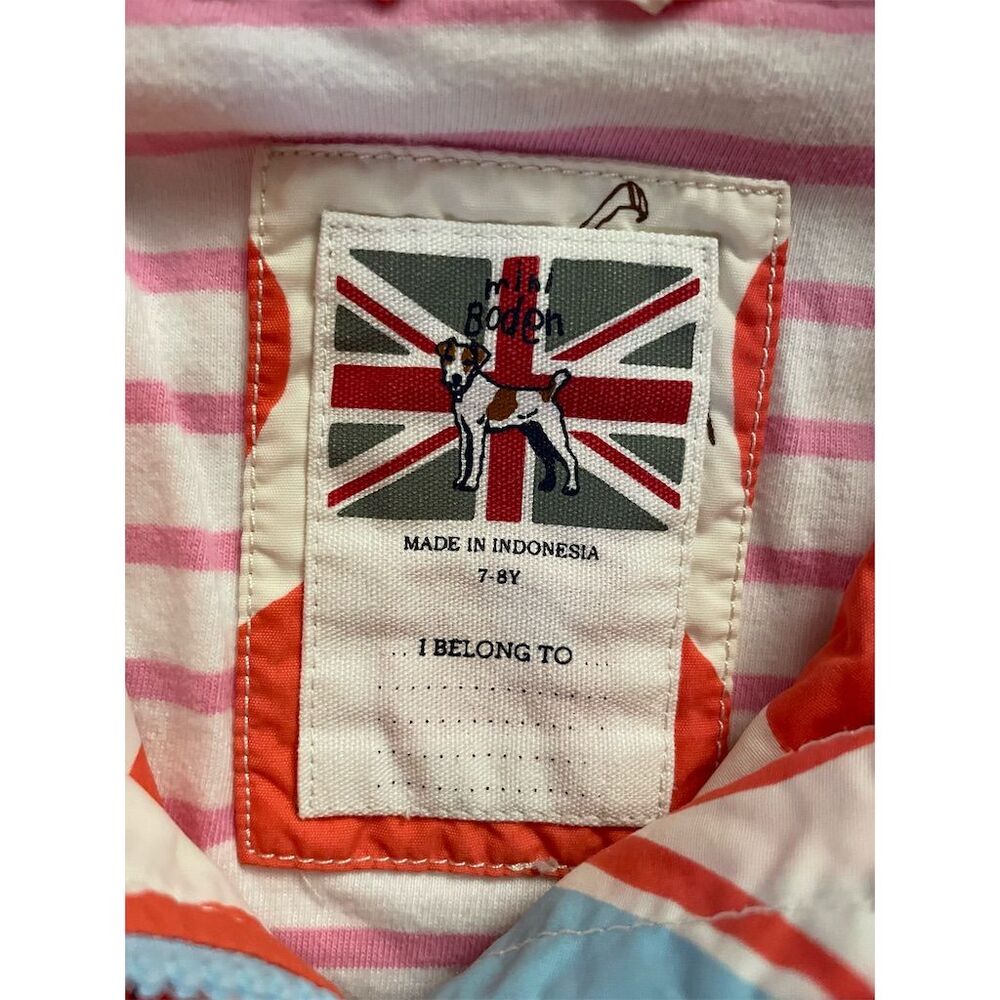 Mini Boden Hooded Rain Jacket Pear Print Size 7-8 Multicolor - Picture 2 of 6